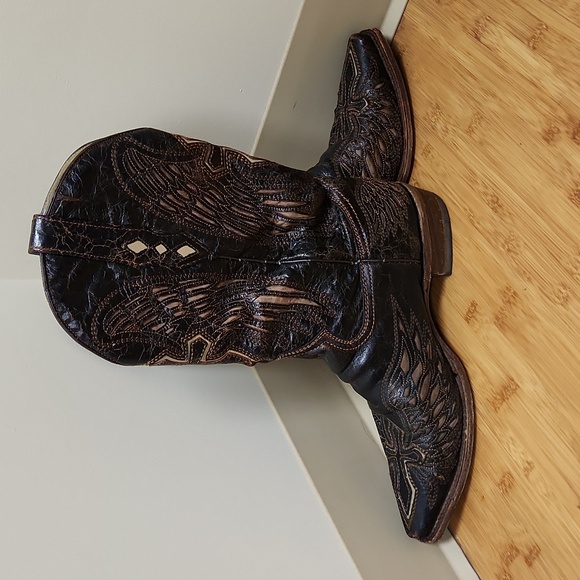 Men's Coral Western Cross Wing Cowboy Boots Sz 9 1 /2 D - Picture 4 of 16